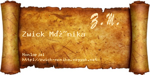 Zwick Mónika névjegykártya